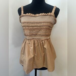 Old Navy Women's Beige Smocked Tank Top Size Large